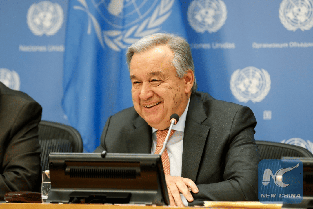 O secretário-geral da ONU, o português António Guterres, durante uma conferência na sede da organização, em Nova York, em 2019 (Li Muzi/Xinhua)